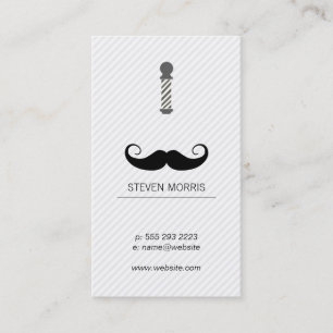Moustache and Barber Blade and Barber Pole Business Card