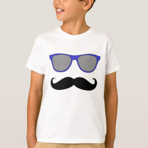 Moustache and Blue Sunglasses Humour T-Shirt
