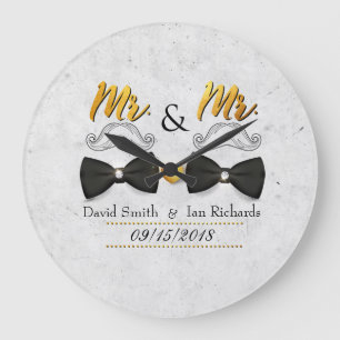 Moustache and bow for Mr and Mr Large Clock