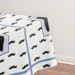 Moustache and Bow Tie Table Cloth