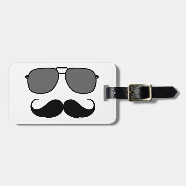 moustache and glasses luggage tag (Front Horizontal)