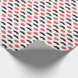 Moustache and Lips His & Hers Wedding Pattern Wrapping Paper<br><div class="desc">A fun moustache and lips pattern in red and black make up this hip and trendy design. You may add your name in the space provided to personalize.

View my work process on www.instagram.com/arncyn</div>