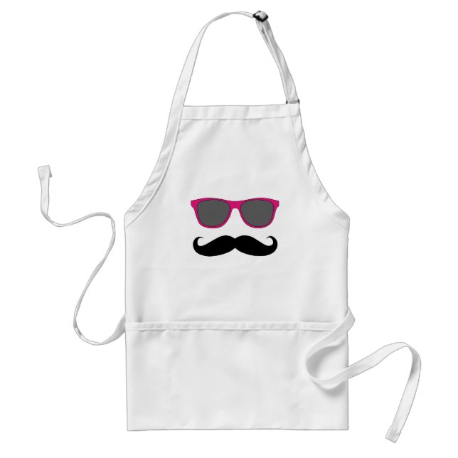 Moustache and Pink Sunglasses Humour Standard Apron (Front)