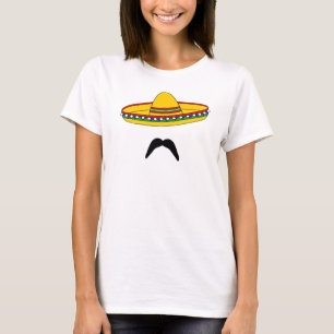 Moustache and Sombrero Cinco de Mayo Fiesta T-Shirt