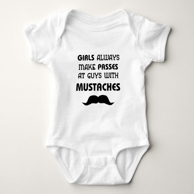 Moustache Baby Clothes Bodysuit (Front)