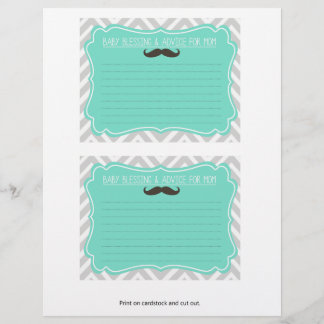 Moustache Baby Shower Advice card for the mom-to-b