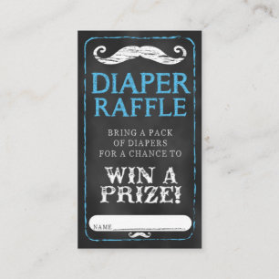 Moustache Baby Shower Diaper Raffle Ticket Baby Enclosure Card