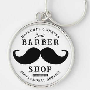 Moustache Barber Shop Modern Hairstylist Barbersho Keychain