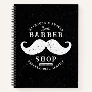 Moustache Barber Shop Modern Hairstylist Barbersho Notebook