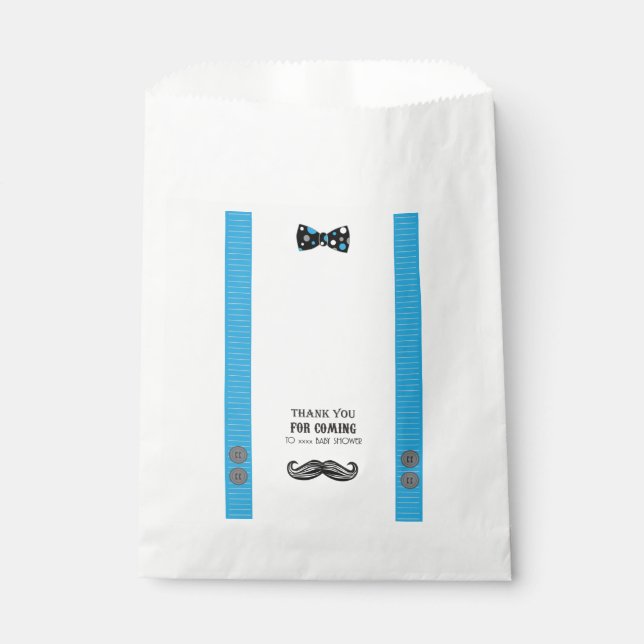 Moustache Bash - Baby Shower - Candy - Favour Bags (Front)