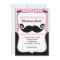 Moustache Bash Girls Pink White Black Invitations