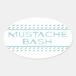 Moustache Bash Metro Oval Sticker