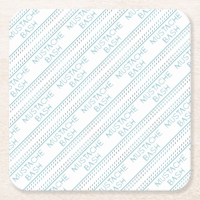 Moustache Bash Metro Square Paper Coaster (Front)