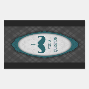 Moustache Bash Question Elegant Frame Invitations Sticker