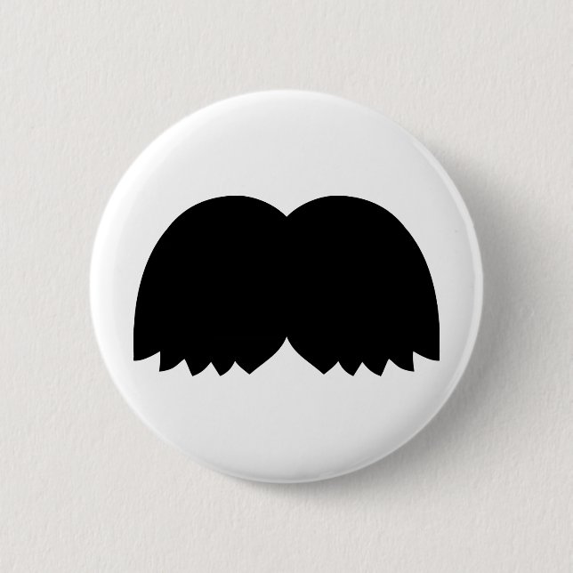 Moustache beard 2 inch round button (Front)