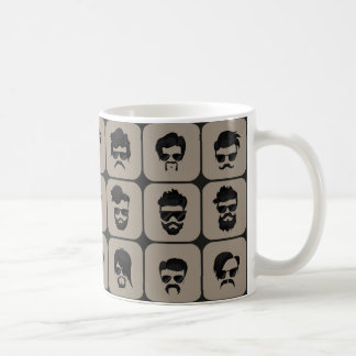 moustache, beard and hairstyle coffee mug
