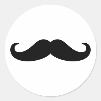 Moustache Beard Classic Round Sticker