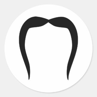 Moustache beard classic round sticker