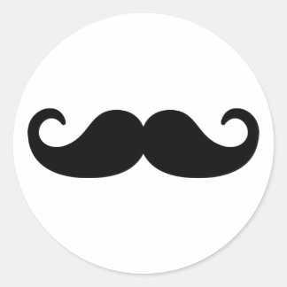 Moustache Beard Classic Round Sticker