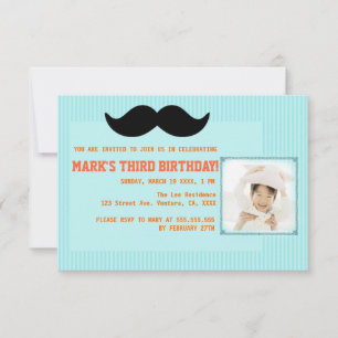 Moustache Birthday Party Invitation