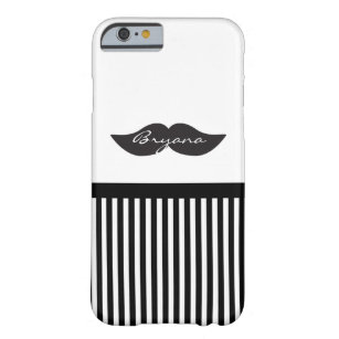 Moustache Black & White Striped Modern Phone Case