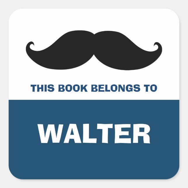 Moustache Bookplates, Book Labels (Front)