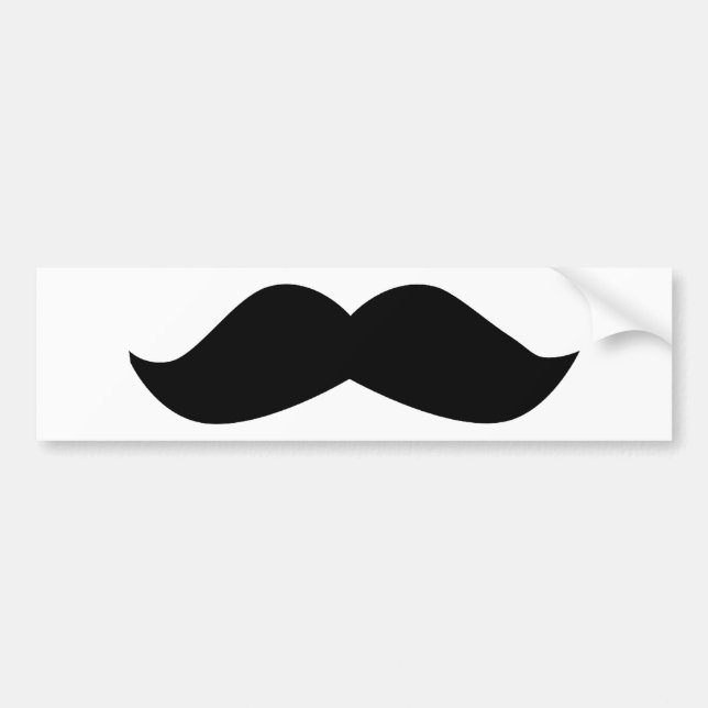 Moustache Bumper Sticker (Front)