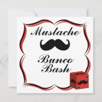 Moustache Bunco Bash Invitation