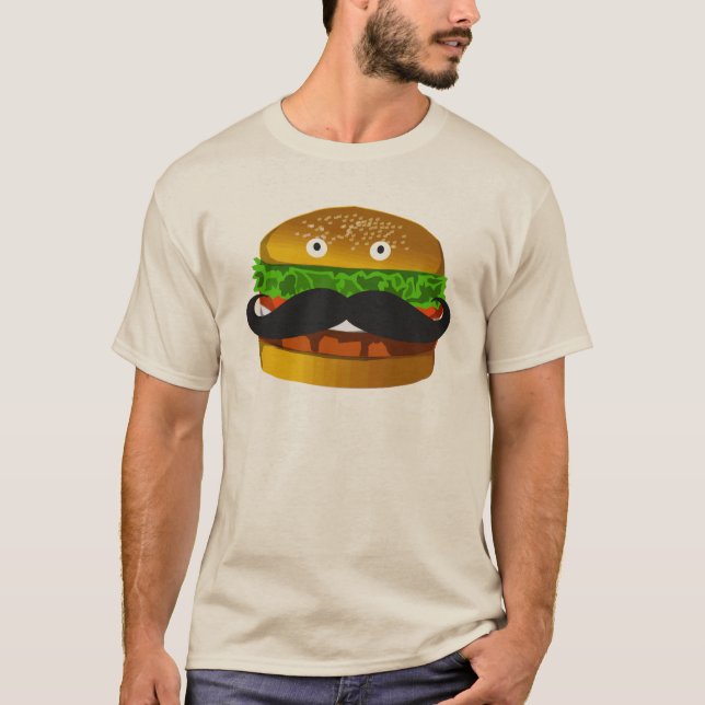 Moustache Burger Man T-shirt (Front)