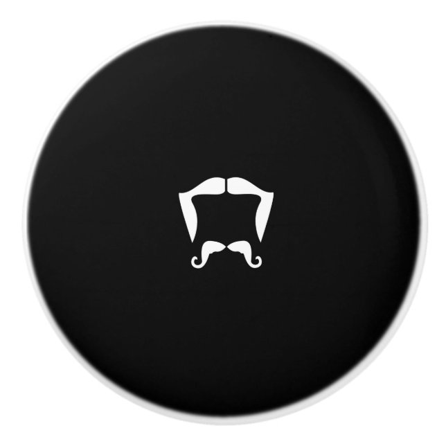 Moustache Ceramic Knob (Front)