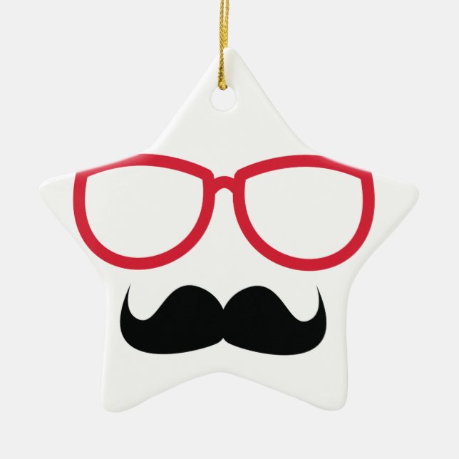 Moustache Ceramic Ornament (Front)
