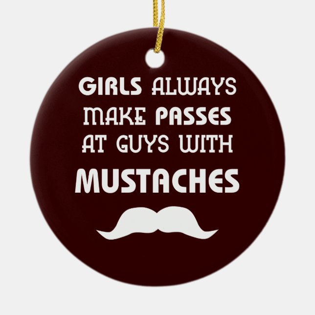 Moustache Ceramic Ornament (Front)