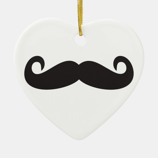 Moustache Ceramic Ornament (Front)