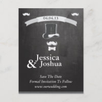 Moustache Chalk With Banner Postcard