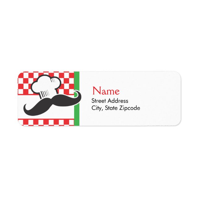 Moustache Chef Address Label (Front)