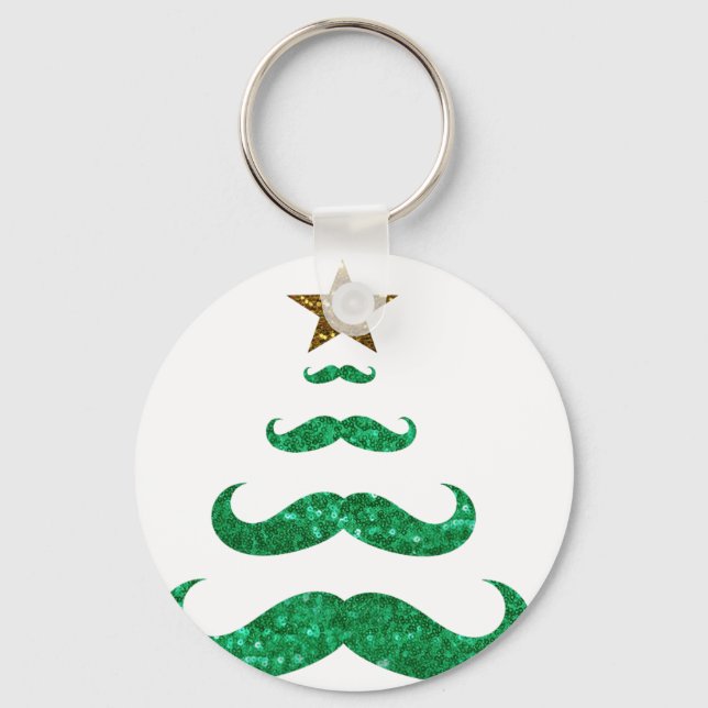moustache christmas tree keychain (Front)