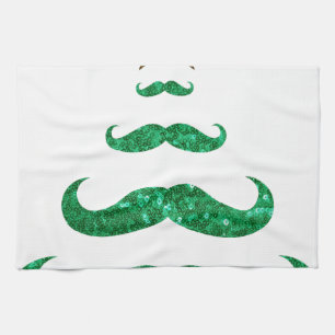 moustache christmas tree kitchen towel