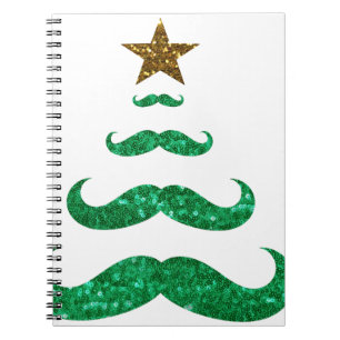 moustache christmas tree notebook