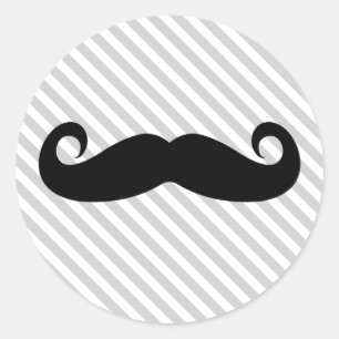 Moustache Classic Round Sticker