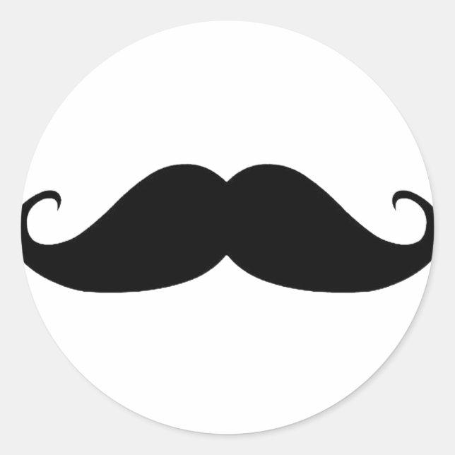 Moustache Classic Round Sticker (Front)