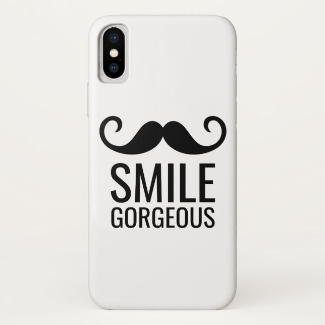Moustache COLORIZE the Background iPhone X Case (Back)