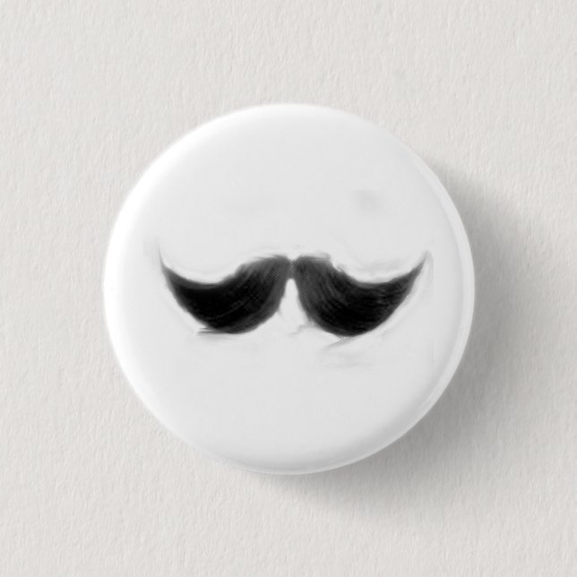 moustache cowboy 1 inch round button (Front)