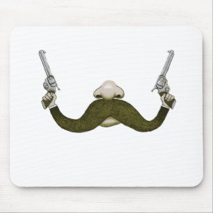 Moustache Cowboy Mouse Pad