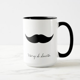 Moustache Custom Name Mug