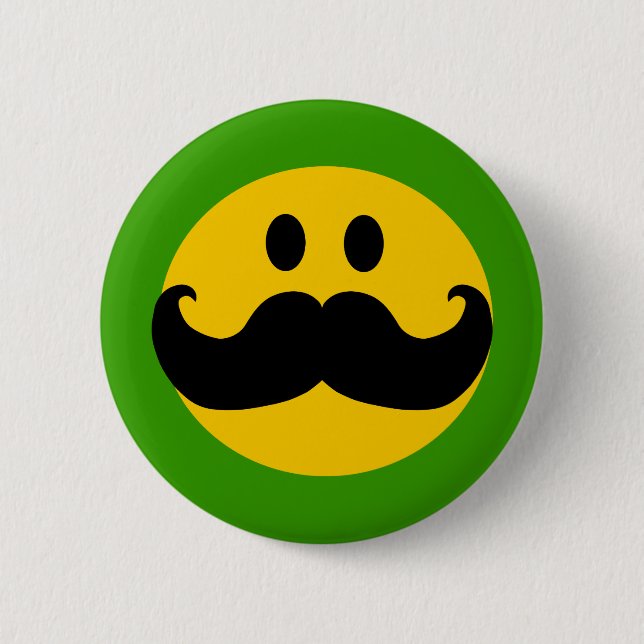 Moustache Customizable background colour) 2 Inch Round Button (Front)