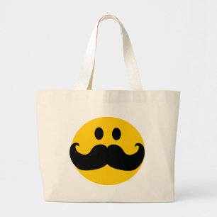 Moustache Customizable background colour) Large Tote Bag