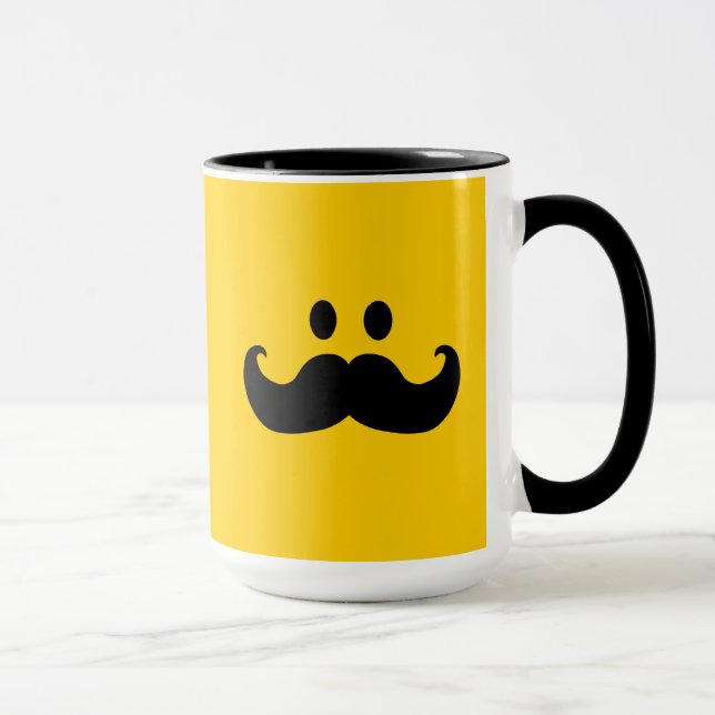 Moustache Customizable background colour) Mug (Right)
