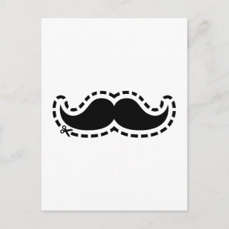 Moustache cut out postcard