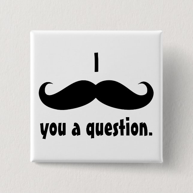 Moustache disguise funny moustache facial hair 2 inch square button (Front)