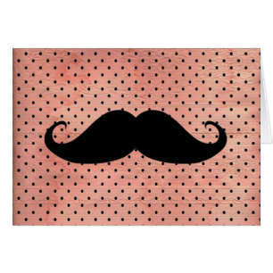 Moustache drôle sur l'arrière - plan rose mignon